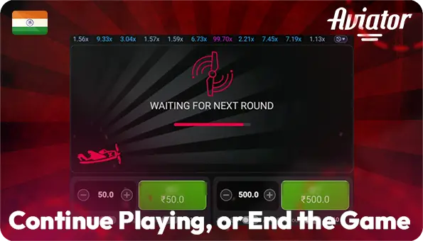Continue Playing Aviator Again or End the Game Session Aviator Game Online Waiting for the Next Round to Continue Playing Aviator in India